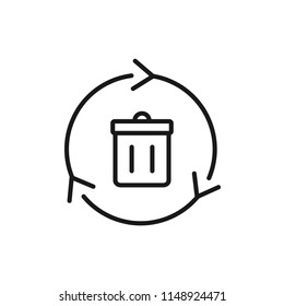 Thin line icon of recycle, eco. Editable vector stroke 64x64 Pixel.
