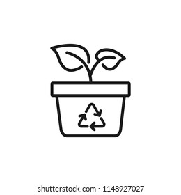 Thin line icon of recycle, eco. Editable vector stroke 64x64 Pixel.