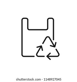Thin line icon of recycle, eco. Editable vector stroke 64x64 Pixel.