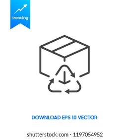Thin line icon of recycle, eco. Editable vector stroke