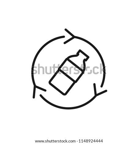 Thin line icon of recycle, eco. Editable vector stroke 64x64 Pixel.