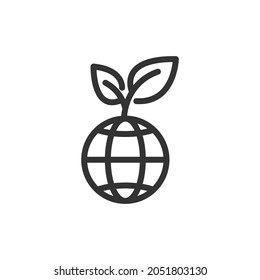 Thin line icon of recycling. Vector outline sign for UI, web and app. Concept design of recycling icon. Isolated on a white background.