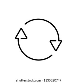 Thin line icon of refresh, reload, buffering. Editable vector stroke 64x64 Pixel.