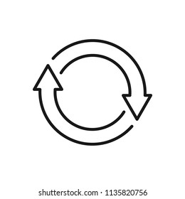 Thin line icon of refresh, reload, buffering. Editable vector stroke 64x64 Pixel.