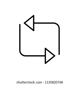 Thin line icon of refresh, reload, buffering. Editable vector stroke 64x64 Pixel.