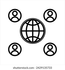 icono de línea delgada, relacionado con el equipo, trabajo en equipo, compañeros de trabajo, cooperación. Colección de símbolos simples de negocios lineales. ilustración vectorial. Trazo editable