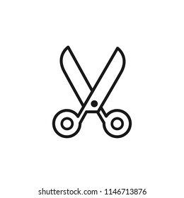 Thin line icon of scissors, cut, tool. Editable vector stroke 64x64 Pixel.