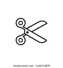 Thin line icon of scissors, cut, tool. Editable vector stroke 64x64 Pixel.