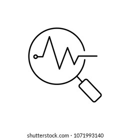 Thin line icon of Search, Monitoring, SEO, Search engine. Editable vector stroke 100x100 Pixel.