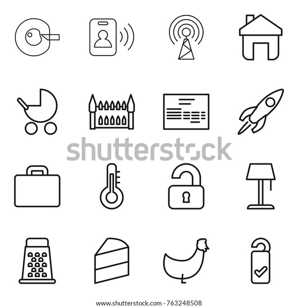 Thin Line Icon Set Cell Corection Stock Vector Royalty Free