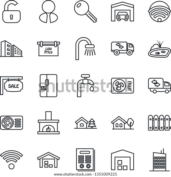 Thin Line Icon Set Contract Vector Stock Vector Royalty Free