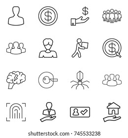 Thin Line Icon Set Man Hierarchy Stock Vector Royalty Free Shutterstock