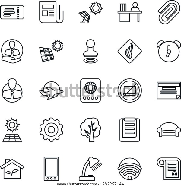 Thin Line Icon Set No Laptop Stock Vector Royalty Free 1282957144