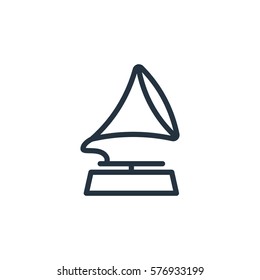 thin line icon set on white background, audio, music, flat, minimalistic