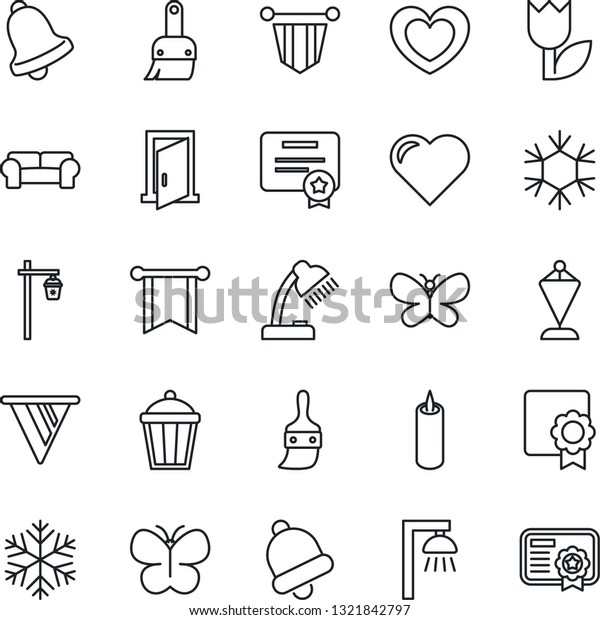 Thin Line Icon Set Pennant Vector Stock Vector Royalty Free