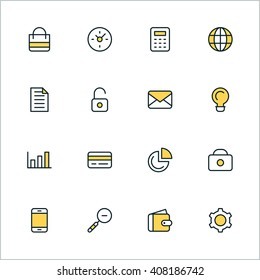 Thin Line Icon Set. Vector Icons for Website, Mobile Application, Infographics. Business Icon Set