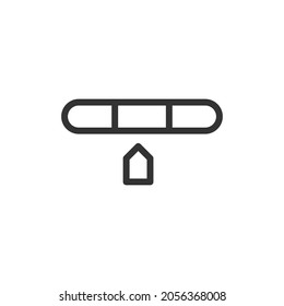 Thin line icon of setting. Vector outline sign for UI, web and app. Concept design of setting icon. Isolated on a white background.