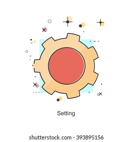 Thin Line Icon Setting. Vector format