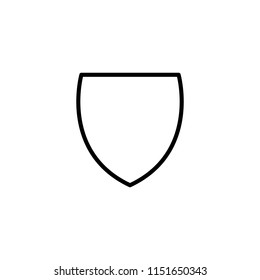 Thin line icon of shield, emblem, protection. Editable vector stroke 64x64 Pixel.