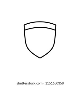 Thin line icon of shield, emblem, protection. Editable vector stroke 64x64 Pixel.
