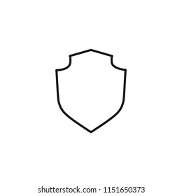 Thin line icon of shield, emblem, protection. Editable vector stroke 64x64 Pixel.