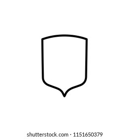 Thin line icon of shield, emblem, protection. Editable vector stroke 64x64 Pixel.
