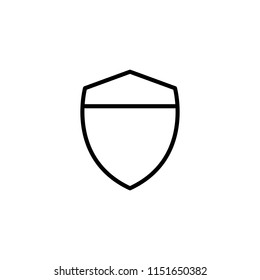 Thin line icon of shield, emblem, protection. Editable vector stroke 64x64 Pixel.