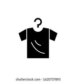 Thin line Icon of Shirt, Clothes, dress in black flat shape design on white background