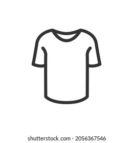 Icono delgado de la camisa. Signo de contorno vectorial para interfaz de usuario, web y aplicación. Diseño conceptual del icono de la camisa. Aislado sobre un fondo blanco.
