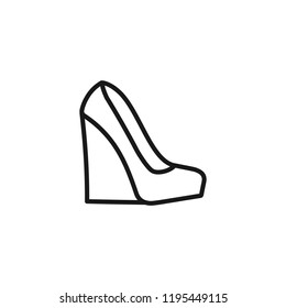 Thin line icon of Shoe. Editable vector stroke 64x64 Pixel. 