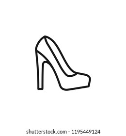 Thin line icon of Shoe. Editable vector stroke 64x64 Pixel. 