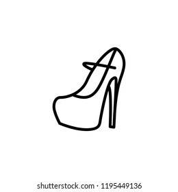 Thin line icon of Shoe. Editable vector stroke 64x64 Pixel. 