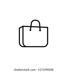 Thin line icon of shopping bag. Editable vector stroke 64x64 Pixel.