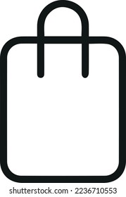 Thin line icon of shopping bag. Vector outline sign for UI, web and app. Concept design of shopping bag icon. Isolated on a white background.
