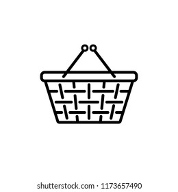 Thin line icon of Shopping Basket. Editable vector stroke 64x64 Pixel. 