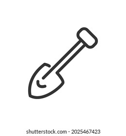 Icono de línea delgada de pala. Signo de contorno vectorial para interfaz de usuario, web y aplicación. Diseño conceptual del icono de pala. Aislado sobre un fondo blanco.