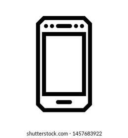 Thin line icon Smartphone, Mobile phone outline icon style isolated on white background.