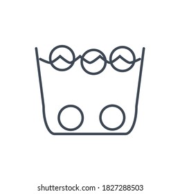 Dünne Linie Symbol Soaking Samen, Körner, Obst und Gemüse in Wasser