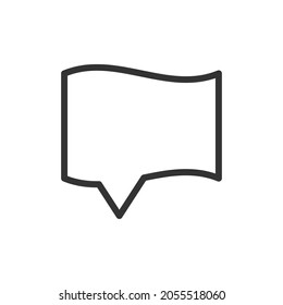 Thin line icon of speech bubble. Vector outline sign for UI, web and app. Concept design of speech bubble icon. Isolated on a white background.