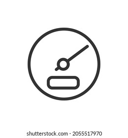 Thin line icon of speedometer. Vector outline sign for UI, web and app. Concept design of speedometer icon. Isolated on a white background.