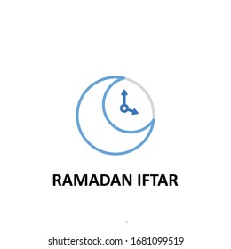 Thin Line Icon Stars and moon islamic design with continuous single line art drawing.suitable for ramadan on white background