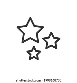 Thin line icon of stars. Vector outline sign for UI, web and app. Concept design of stars icon. Isolated on a white background.
