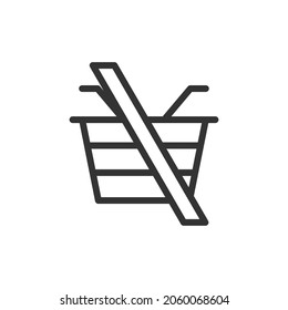 Thin line icon of stay at home. Vector outline sign for UI, web and app. Concept design of stay at home icon. Isolated on a white background.