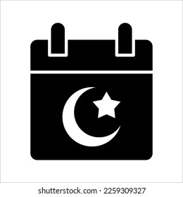Thin line icon Symbol of Ramadan Calendar Icons, Vector Illustrator on white background.