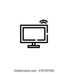 Thin line icon television vector illustrator suitable for website, mobile, apps store and more.With editable stroke on 48x48 pixel perfect