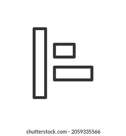 Thin line icon of text editor. Vector outline sign for UI, web and app. Concept design of text editor icon. Isolated on a white background.