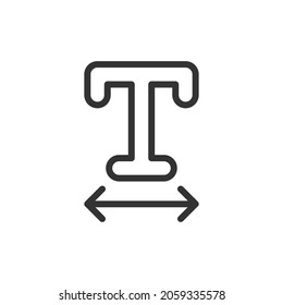 Thin line icon of text editor. Vector outline sign for UI, web and app. Concept design of text editor icon. Isolated on a white background.