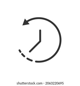 Thin line icon of timer. Vector outline sign for UI, web and app. Concept design of timer icon. Isolated on a white background.