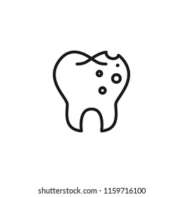 Thin line icon of tooth, dental. Editable vector stroke 64x64 Pixel.
