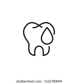 Thin line icon of tooth, dental. Editable vector stroke 64x64 Pixel. 